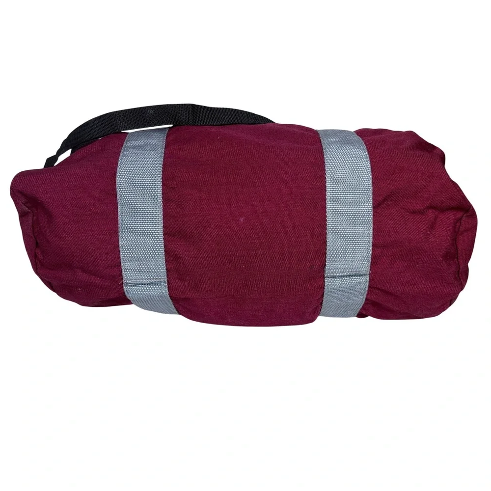 Dolt USA Duffel Bag Unisex Large Burgundy Canvas Travel Gym Weekend Carry On